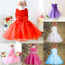 Baby Girls Chiffon Princess Dress Beads Flower Bow Wedding Formal Dresses Puff 2-7YUBY