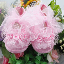 Baby Girls First Walkers Pink Flowers Lace born Baby Shoes Soft Sole 2 Colors  UBY