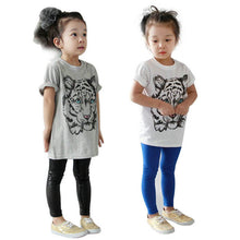 Baby Girls Kids Korean Tiger Printed Casual T-shirt Cotton Blouse Shirt Clothes UBY