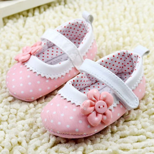 Baby Girlary Janes Shoes Infant Toddler Flower Dot Soft Sole Crib First Walkers  UBY