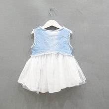 Baby Jeans Lace Flower Love Tutu Dress Kid Girls Ruffle Demin Tulle Dress 0-3Y UBY
