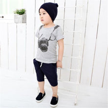 Baby Kid Boys Camera Print Casual T-shirt Short Sleeve Pullover Shirt Tops 2-7Y UBY