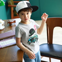 Baby Kids Boy Pullover Cotton T-shirt Car Print Short Sleeve Tops Tee Shirt 2-7Y UBY