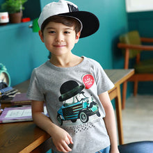 Baby Kids Boy Pullover Cotton T-shirt Car Print Short Sleeve Tops Tee Shirt 2-7Y UBY