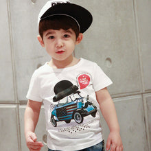 Baby Kids Boy Pullover Cotton T-shirt Car Print Short Sleeve Tops Tee Shirt 2-7Y UBY