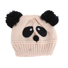 Baby Kids Cartoon Panda Ball Handmade Knitted Crochet Beanie Cap Winter Hat UBY