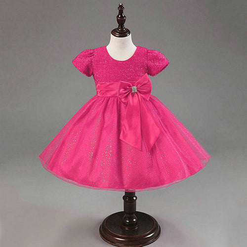 Baby Kids Girl Toddler Princess Pageant Wedding Party Tutu Dress Lace Bow Sequins Summer Dresses UBY