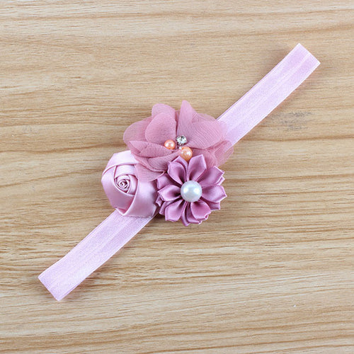 Baby Kids Girls Infant Flower Rose Rhinestone Headbands Hair Bow Band Headwear 6M-3YUBY