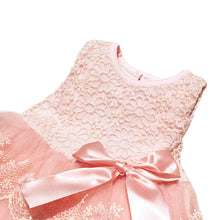 Baby Kids Girls Lace Flower Bow Bowknot One Piece Party Pageant Dress Formal Dress 0-3Y UBY
