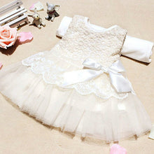 Baby Kids Girls Lace Flower Bow Bowknot One Piece Party Pageant Dress Formal Dress 0-3Y UBY