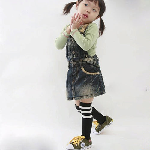 Baby Kids Toddlers Girls Cotton Stripes Socks School High Knee Socks2-7Y XL482 ForUBY