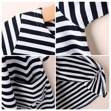 Baby  Mom Family Matching Outfits Dress Women Kids Pajamas Stripe Three Quater Sleeve Mother and Child Clothing UBY