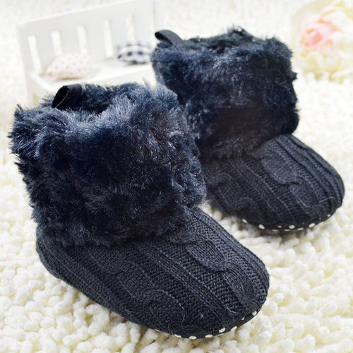 Baby Shoes Infants Crochet Knit Fleece Boots Wool Snow Crib Shoes Toddler Boy Girl Booties UBY