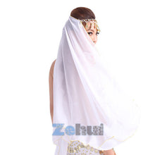 Belly Dance Face Veil Dancing Headpiece Chiffon Coins Head Scarf Shawl Headpiece UBY