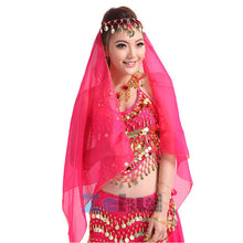 Belly Dance Face Veil Dancing Headpiece Chiffon Coins Head Scarf Shawl Headpiece UBY