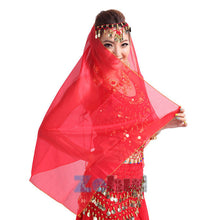 Belly Dance Face Veil Dancing Headpiece Chiffon Coins Head Scarf Shawl Headpiece UBY