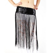 Belly oriental Dance Fringe Tassel Brilliant Hip Scarf sequined Skirt 5 colors UBY
