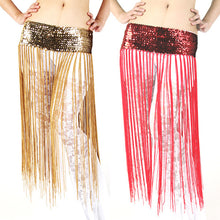 Belly oriental Dance Fringe Tassel Brilliant Hip Scarf sequined Skirt 5 colors UBY
