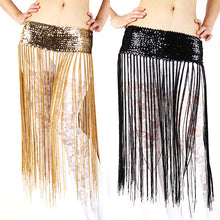 Belly oriental Dance Fringe Tassel Brilliant Hip Scarf sequined Skirt 5 colors UBY