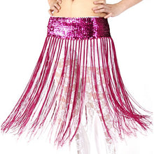 Belly oriental Dance Fringe Tassel Brilliant Hip Scarf sequined Skirt 5 colors UBY
