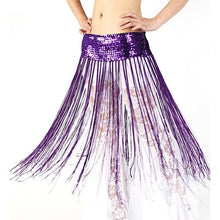 Belly oriental Dance Fringe Tassel Brilliant Hip Scarf sequined Skirt 5 colors UBY