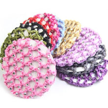 Bests Beautiful Bun Cover Snood Hair Net Ballet Dance Skating Crochet with DiamondUBY