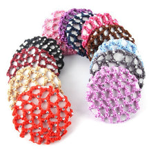 Bests Beautiful Bun Cover Snood Hair Net Ballet Dance Skating Crochet with DiamondUBY