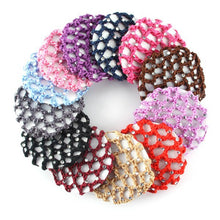 Best s Beautiful Bun Cover Snood Hair Net Ballet Dance Skating Crochet with Diamond UBY