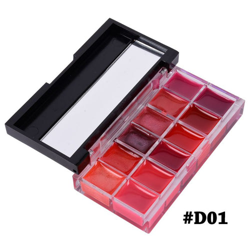 Brand 12 Colors Style Lip Gloss Long Lasting Moisturizer Makeup Nutritiouatte Lipgloss Lips Tint Pigment Palette Makeup UBY