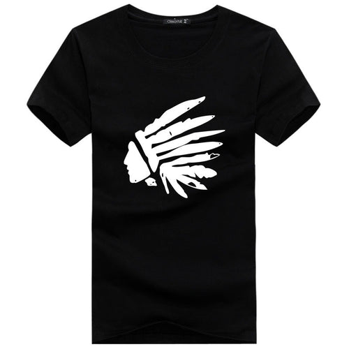 Brand Summer Cotton Men T- Shirts Short Sleeve Printing Men T-shirt Casual Tops Tees Indians Print T-Shirts UBY