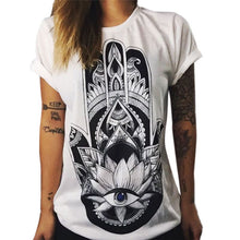 Brand Summer European Style Summer T shirt Women Hamsa Hand 3D Print T-shirt Fashion Graphic Tees Women Designer Clothing UBY