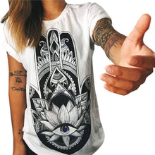 Brand Summer European Style Summer T shirt Women Hamsa Hand 3D Print T-shirt Fashion Graphic Tees Women Designer Clothing UBY