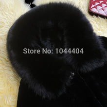 Brand Luxury Women Rabbit Fur Coat Fox Fur Collar Hooded Long Jacket Parka UBY