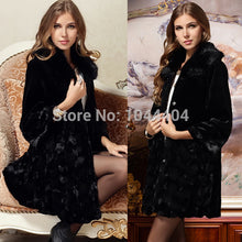 Brand Womens Jacket Fox Fur Collar Outerwear Long Parka Long Sleeve Coat Overcoat UBY