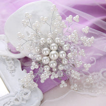 Bridal Wedding Hair Accessories Pearl Flower Tiara De Noiva Headpiece Crystal Headband For Bride Women Girl UBY