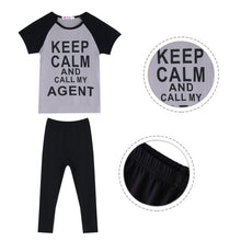 Casual Kids Baby Girls Clothes Set Tops Letter Printe T-shirt Pants Leggings Outfits 2-7Y UBY