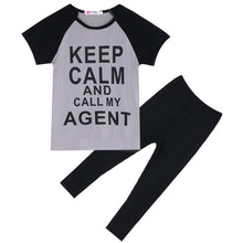 Casual Kids Baby Girls Clothes Set Tops Letter Printe T-shirt Pants Leggings Outfits 2-7Y UBY