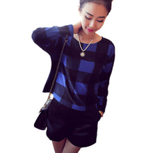 Casual Women O-Neck Long Sleeve Blouse Tee Shirt Short Plaid Checks Tops A99 UBY