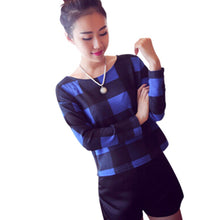 Casual Women O-Neck Long Sleeve Blouse Tee Shirt Short Plaid Checks Tops A99 UBY