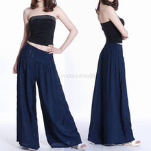 Casual Womens Elastic Waist Loose Long Culottes Wide Leg Pant Trouser Sweatpants UBY