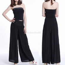 Casual Womens Elastic Waist Loose Long Culottes Wide Leg Pant Trouser Sweatpants UBY