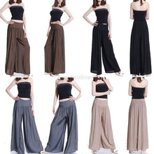 Casual Womens Elastic Waist Loose Long Culottes Wide Leg Pant Trouser Sweatpants UBY