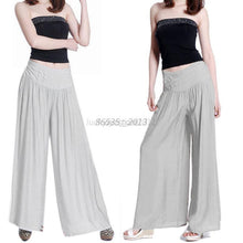 Casual Womens Elastic Waist Loose Long Culottes Wide Leg Pant Trouser Sweatpants UBY