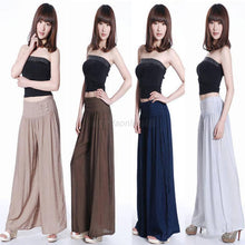 Casual Womens Elastic Waist Loose Long Culottes Wide Leg Pant Trouser Sweatpants UBY