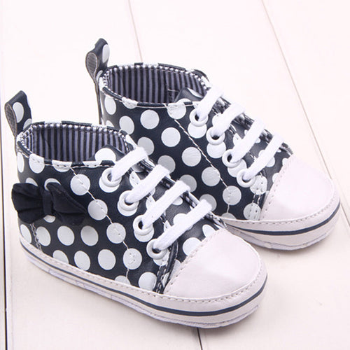 Chic Girl Slip-On Sneaker Toddler Kid Comfy Polka Dots Pu Leather Baby Shoe UBY