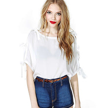 Chic Women Batwing Hollow Out Sleeve Shirt Sexy Chiffon White Blouses Tops Loose UBY