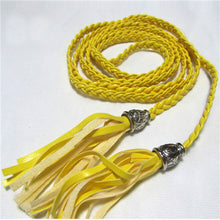 Chic Women PU Leather Tassel Fashion Ladies Braided Belt Self-Tie Thin Waist Rope Belt Woven Waistband UBY