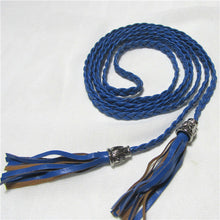 Chic Women PU Leather Tassel Fashion Ladies Braided Belt Self-Tie Thin Waist Rope Belt Woven Waistband UBY