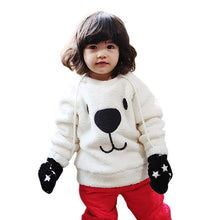 Children Baby Boys Girls Warm Sweater Clothing Lovely Bear Furry White Thick Pullover Coat UBY