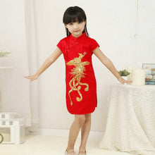 Children Clothes Dress Chinese Style Phoenix Cheongsam Dress Qipao Dress New Arrival UBY